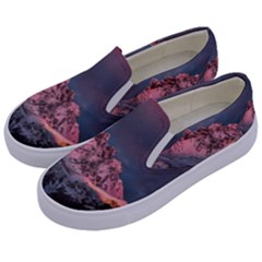 Snowy Summit Kids  Canvas Slip Ons by Pakrebo