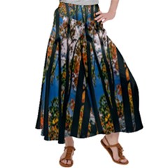 Silhouette Of Trees Satin Palazzo Pants by Pakrebo