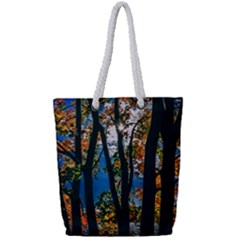 Silhouette Of Trees Full Print Rope Handle Tote (small) by Pakrebo