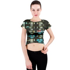 Architectural Design Architecture Building Cityscape Crew Neck Crop Top by Pakrebo