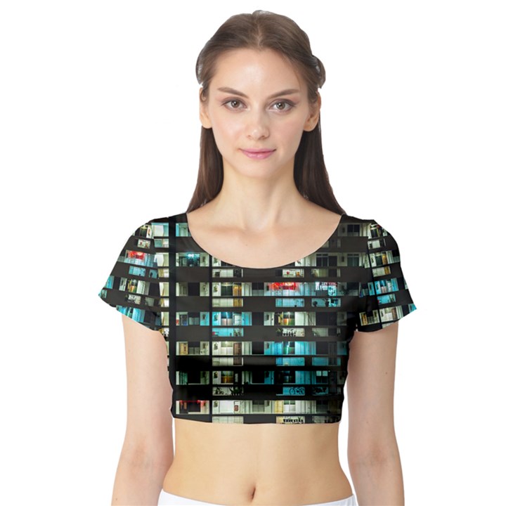 Architectural Design Architecture Building Cityscape Short Sleeve Crop Top