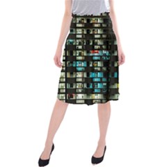 Architectural Design Architecture Building Cityscape Midi Beach Skirt by Pakrebo