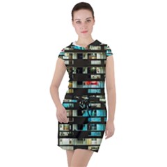 Architectural Design Architecture Building Cityscape Drawstring Hooded Dress by Pakrebo