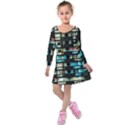 Architectural Design Architecture Building Cityscape Kids  Long Sleeve Velvet Dress View1