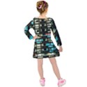 Architectural Design Architecture Building Cityscape Kids  Long Sleeve Velvet Dress View2