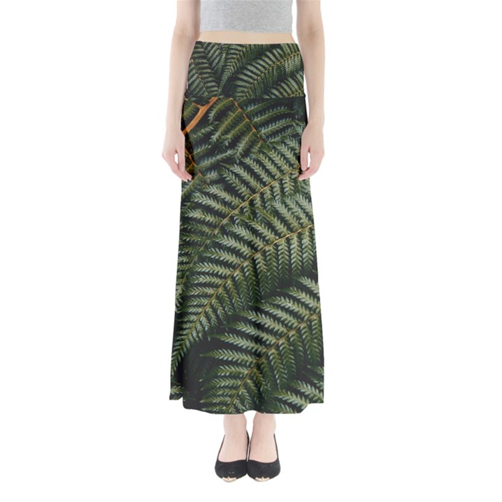 Green Leaves Photo Full Length Maxi Skirt