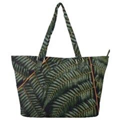 Green Leaves Photo Full Print Shoulder Bag by Pakrebo