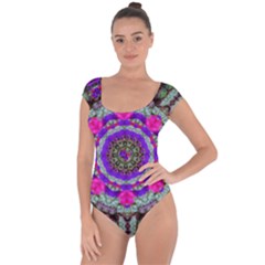 Floral To Be Happy Of In Soul Short Sleeve Leotard 