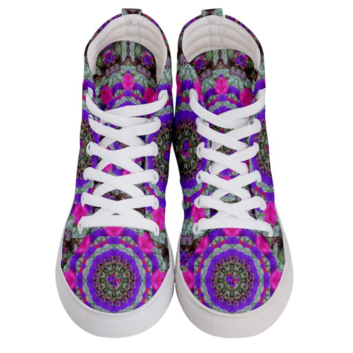 Floral To Be Happy Of In Soul Men s Hi-Top Skate Sneakers