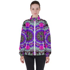 Floral To Be Happy Of In Soul Women s High Neck Windbreaker by pepitasart