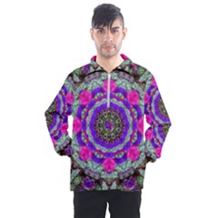 Floral To Be Happy Of In Soul Men s Half Zip Pullover