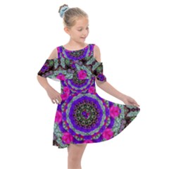 Floral To Be Happy Of In Soul Kids  Shoulder Cutout Chiffon Dress