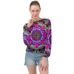 Floral To Be Happy Of In Soul Banded Bottom Chiffon Top