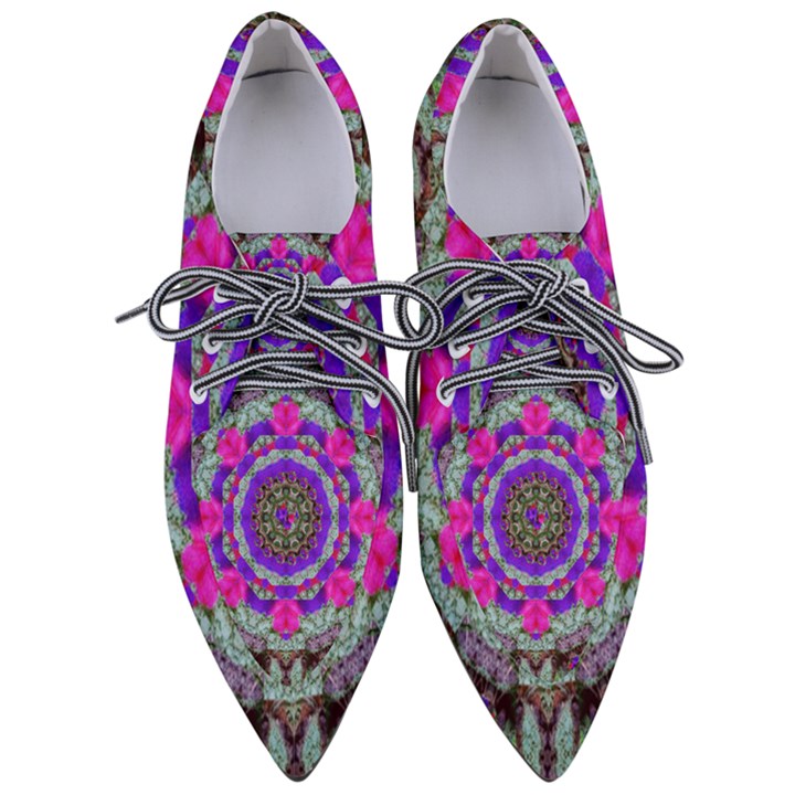 Floral To Be Happy Of In Soul Pointed Oxford Shoes