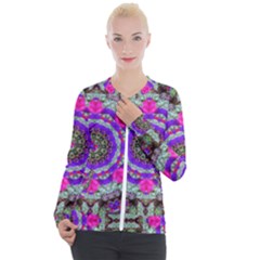 Floral To Be Happy Of In Soul Casual Zip Up Jacket