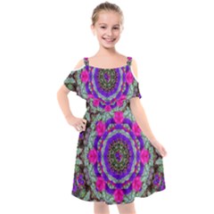 Floral To Be Happy Of In Soul Kids  Cut Out Shoulders Chiffon Dress