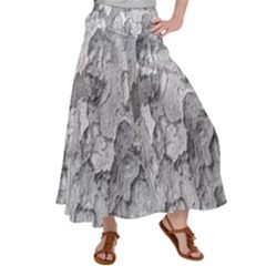 Nature Texture Print Satin Palazzo Pants