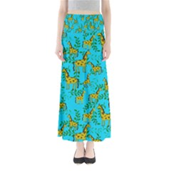 Cute Giraffes Pattern Full Length Maxi Skirt by bloomingvinedesign