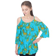 Cute Giraffes Pattern Flutter Tees