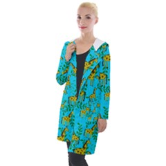 Cute Giraffes Pattern Hooded Pocket Cardigan