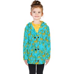 Cute Giraffes Pattern Kids  Double Breasted Button Coat