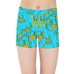 Cute Giraffes Pattern Kids  Sports Shorts