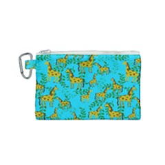 Cute Giraffes Pattern Canvas Cosmetic Bag (small)