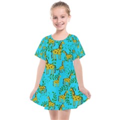 Cute Giraffes Pattern Kids  Smock Dress