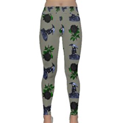 Gothic Girl Rose Grey Pattern Classic Yoga Leggings by snowwhitegirl