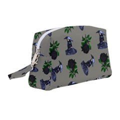 Gothic Girl Rose Grey Pattern Wristlet Pouch Bag (medium)