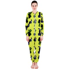 Gothic Girl Rose Yellow Pattern Onepiece Jumpsuit (ladies)  by snowwhitegirl