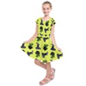 Gothic Girl Rose Yellow Pattern Kids  Short Sleeve Dress View1