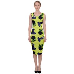 Gothic Girl Rose Yellow Pattern Sleeveless Pencil Dress by snowwhitegirl