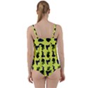 Gothic Girl Rose Yellow Pattern Twist Front Tankini Set View2