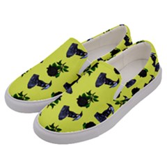 Gothic Girl Rose Yellow Pattern Men s Canvas Slip Ons by snowwhitegirl