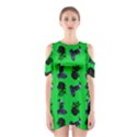 Gothic Girl Rose Green Pattern Shoulder Cutout One Piece Dress View1