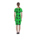 Gothic Girl Rose Green Pattern Classic Short Sleeve Midi Dress View2