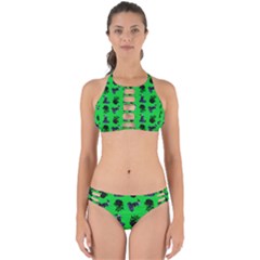 Gothic Girl Rose Green Pattern Perfectly Cut Out Bikini Set by snowwhitegirl