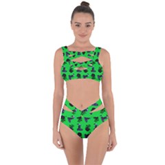 Gothic Girl Rose Green Pattern Bandaged Up Bikini Set  by snowwhitegirl