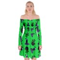 Gothic Girl Rose Green Pattern Off Shoulder Skater Dress View1