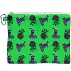 Gothic Girl Rose Green Pattern Canvas Cosmetic Bag (xxxl) by snowwhitegirl