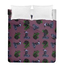 Gothic Girl Rose Mauve Pattern Duvet Cover Double Side (full/ Double Size) by snowwhitegirl