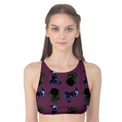 Gothic Girl Rose Mauve Pattern Tank Bikini Top by snowwhitegirl