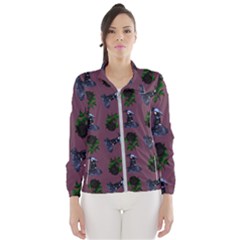 Gothic Girl Rose Mauve Pattern Women s Windbreaker by snowwhitegirl