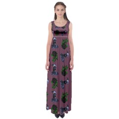 Gothic Girl Rose Mauve Pattern Empire Waist Maxi Dress