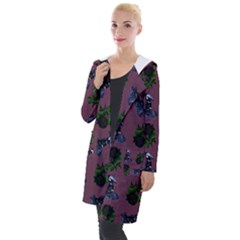 Gothic Girl Rose Mauve Pattern Hooded Pocket Cardigan by snowwhitegirl