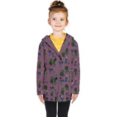 Gothic Girl Rose Mauve Pattern Kids  Double Breasted Button Coat by snowwhitegirl