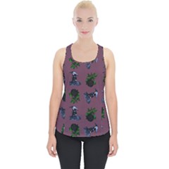 Gothic Girl Rose Mauve Pattern Piece Up Tank Top by snowwhitegirl