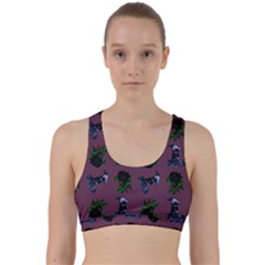 Gothic Girl Rose Mauve Pattern Back Weave Sports Bra by snowwhitegirl