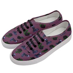 Gothic Girl Rose Mauve Pattern Women s Classic Low Top Sneakers by snowwhitegirl